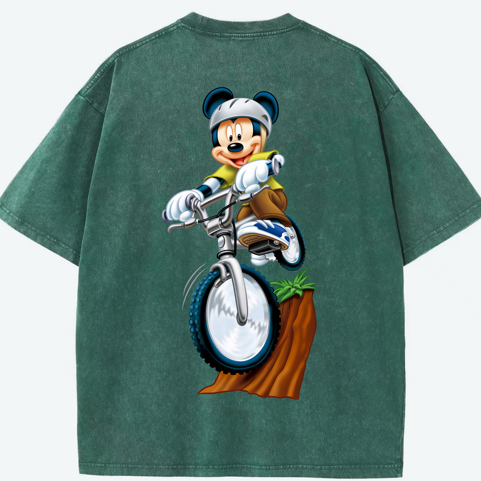 （画像用） ミッキーマウス Mickey Mouse 綿100% ヴィンテージ風 半袖Tシャツ（背面プリント）